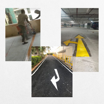 Thermoplastic Paint in Parking slots series in Hyderabad